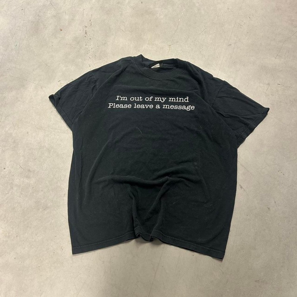 Y2K Spellout‎ Shock Humor Black Shirt  Size: Large